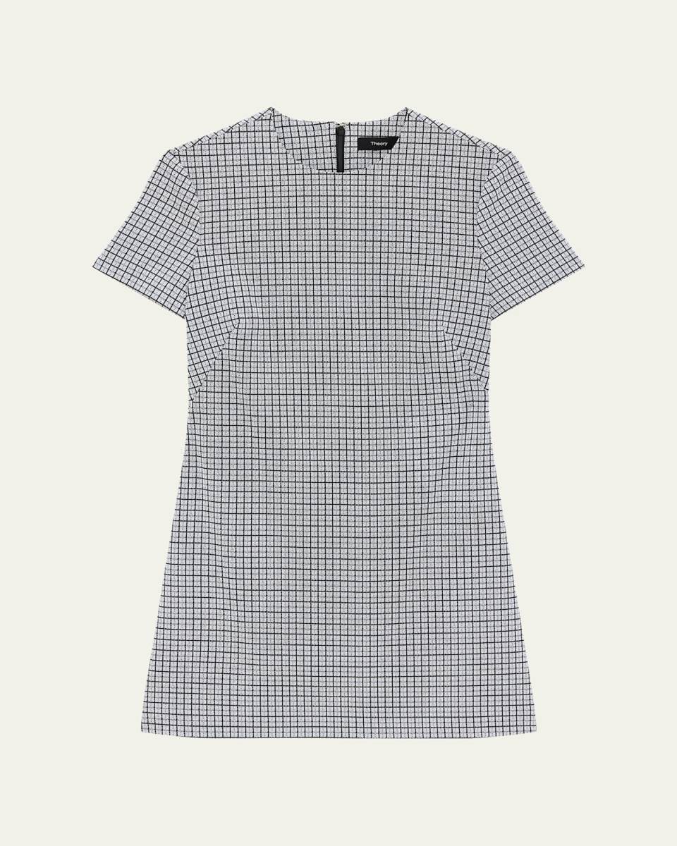 Short-Sleeve A-Line Mini Dress